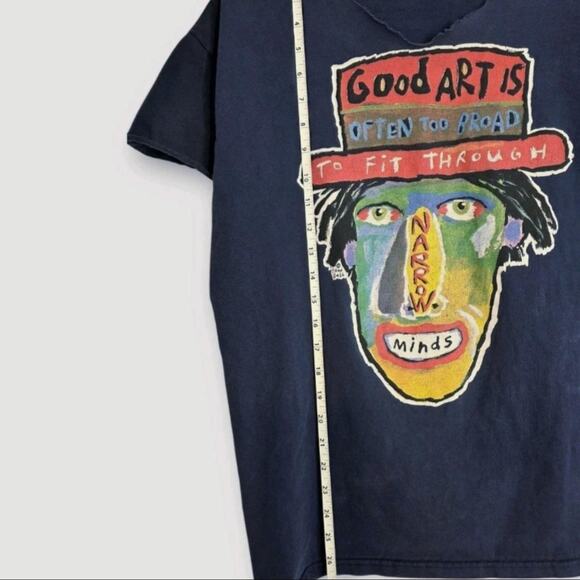 Raw Expressive Graphic T Shirt Abstract Face Art Quote Tee 90s Rare - Picture 4 of 5